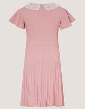 Maude Pearl Collar Knitted Dress, Pink (PALE PINK), large