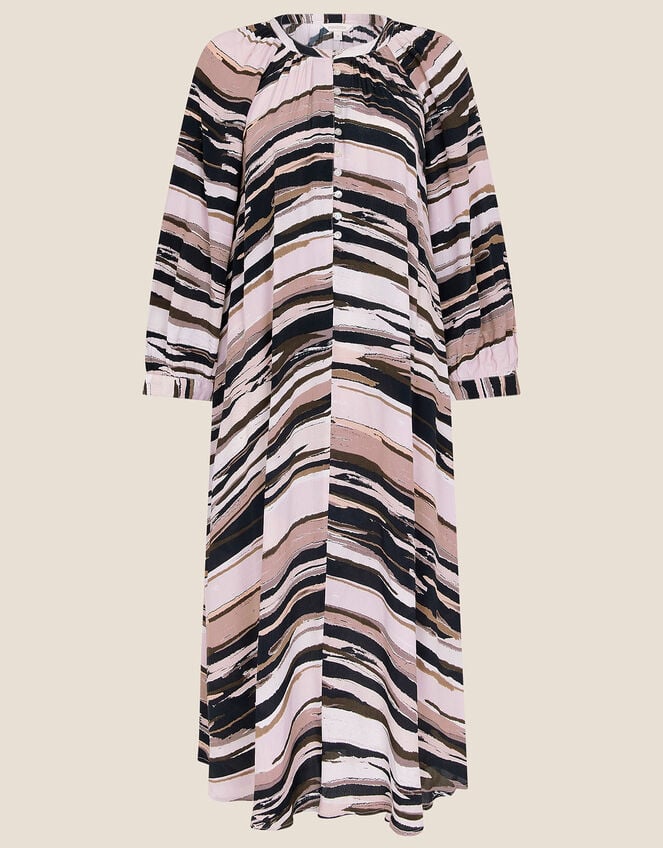 Gelato Stripe Dress in Sustainable Fabric, Natural (NATURAL), large