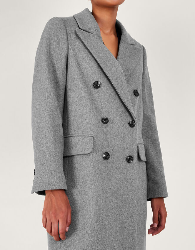 Fay Double Breasted Coat, Grey (GREY), large