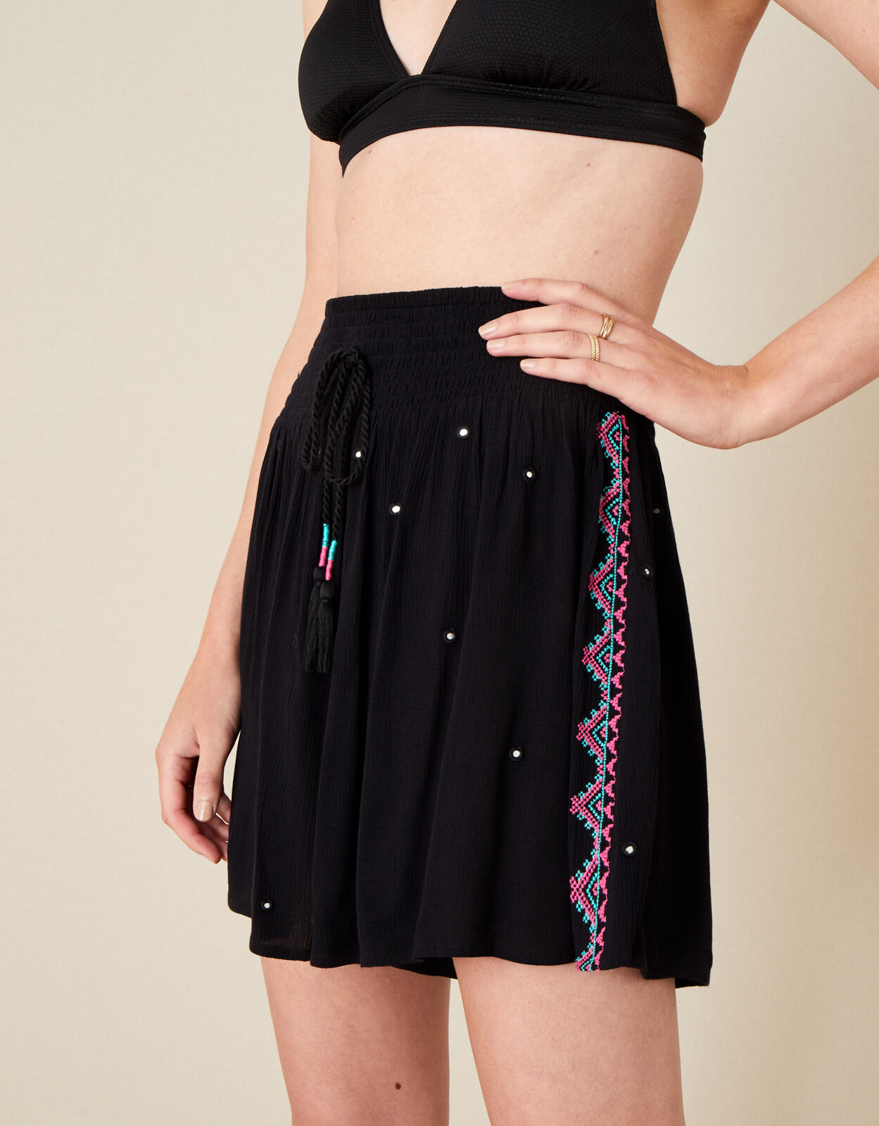 embroidered shorts