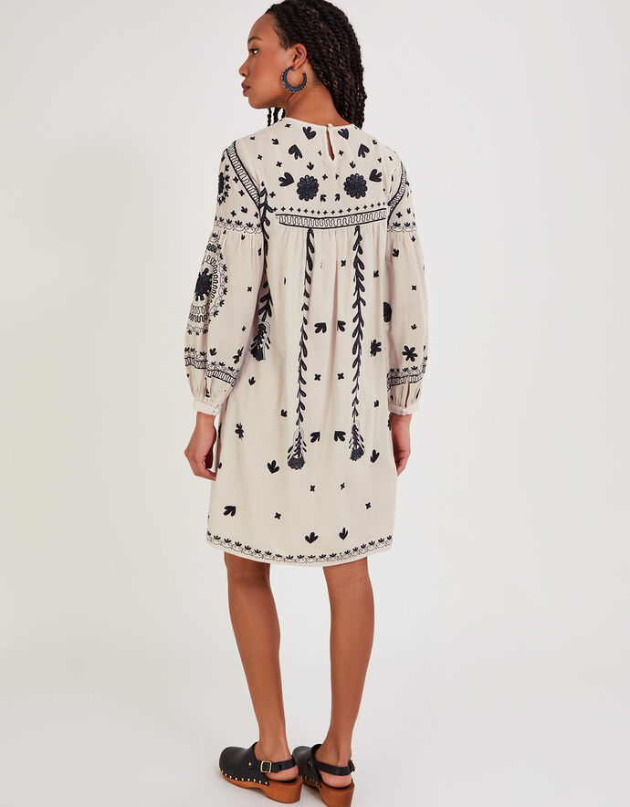 Ivory Smocked Panel Floral Dress main image 0