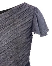 Mercury Shimmer One-Shoulder Prom Dress, Blue (NAVY), large