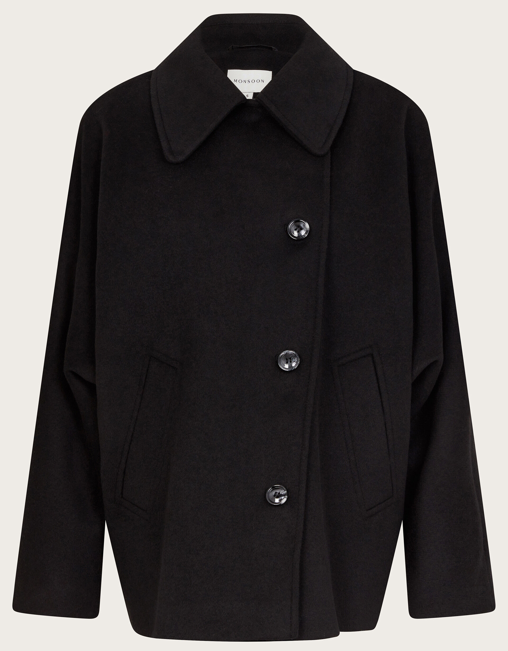 Didi Dolman Sleeve Coat Black | Women's Coats | Monsoon UK.