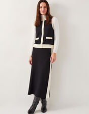 Sala Two Tone Knit Vest, Black (BLACK), large