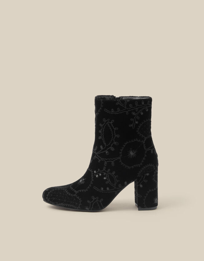 Glory Embroidered Ankle Boot, Black (BLACK), large