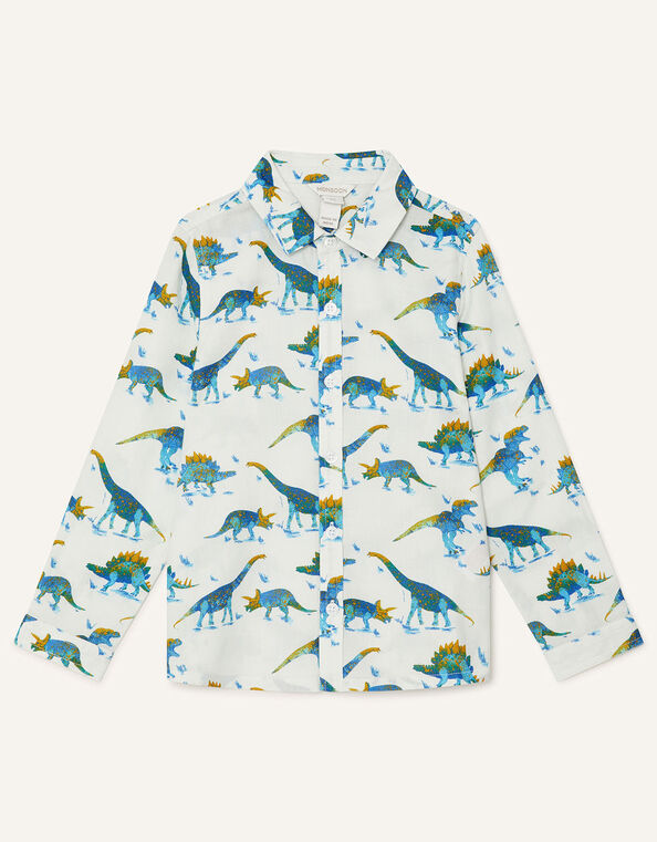 Dino Shirt in Pure Cotton, Ivory (IVORY), large