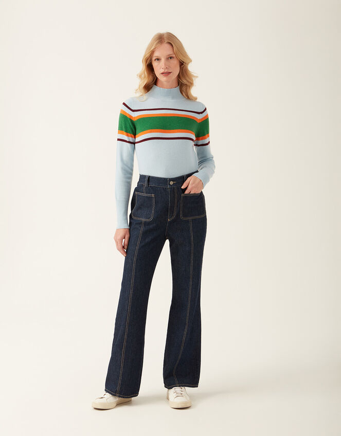 Mirla Beane Denim Jeans, Blue (INDIGO), large