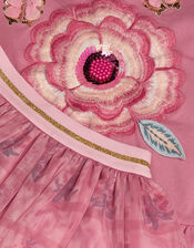 Sequin Butterfly Long Sleeve Top & Disco Skirt Set, Pink (PINK), large