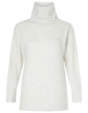 Zip Neck Knit Jumper, Grey (GREY), large