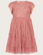 Weave Mesh Party Dress, Pink (PINK), large
