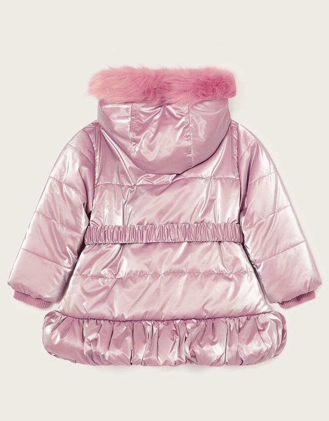 Baby Metallic Skirted Coat Pink