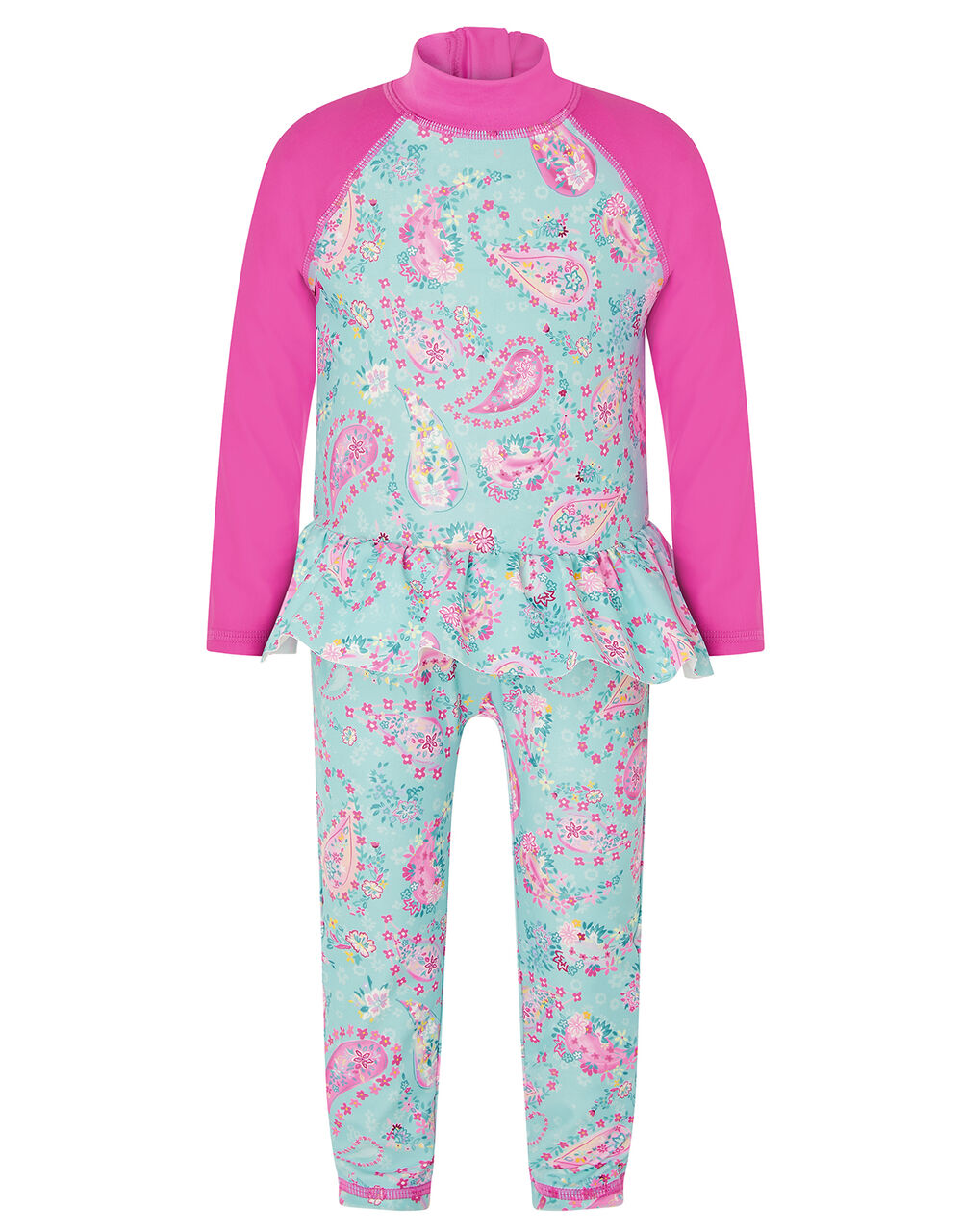 Baby Paisley Frill Sunsafe Swimsuit Blue Baby Girl Beach & Swimwear