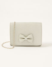 Shimmer Bow Bag and Hair Clip Set, , large