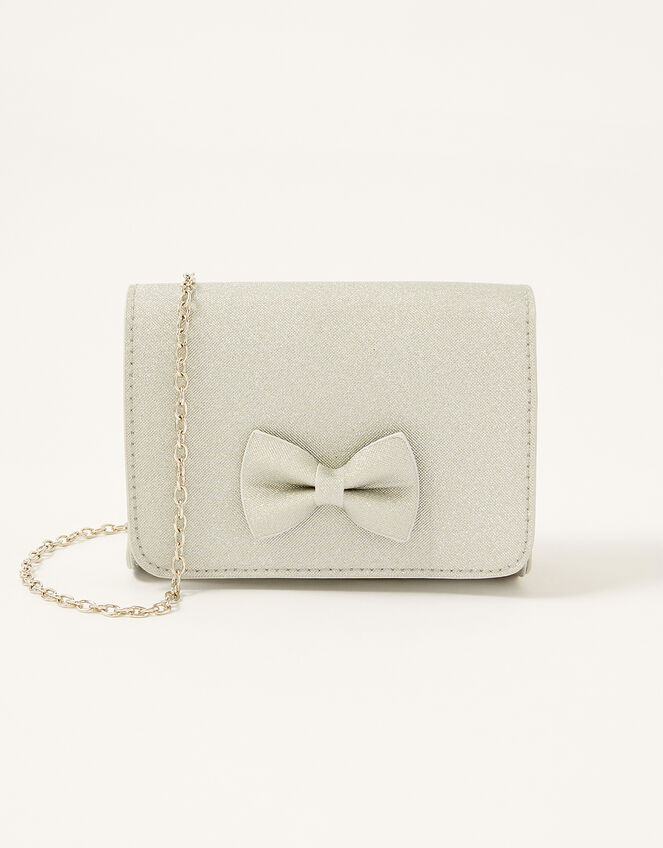 Shimmer Bow Bag and Hair Clip Set, , large