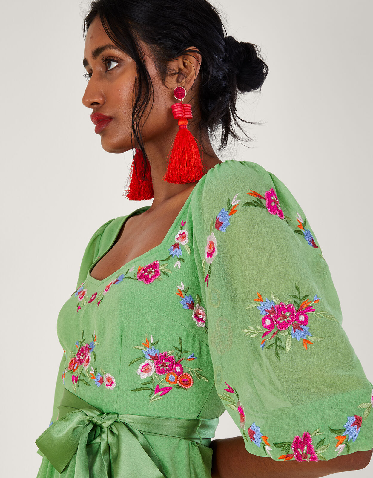 Floral polyester dress top