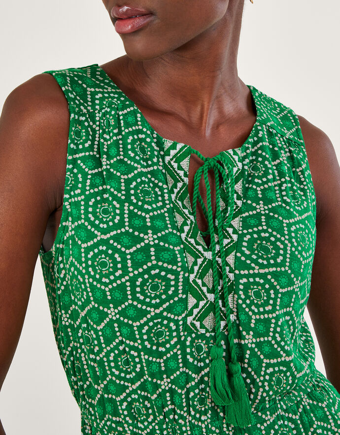 Geometric Printed Jersey Jumpsuit