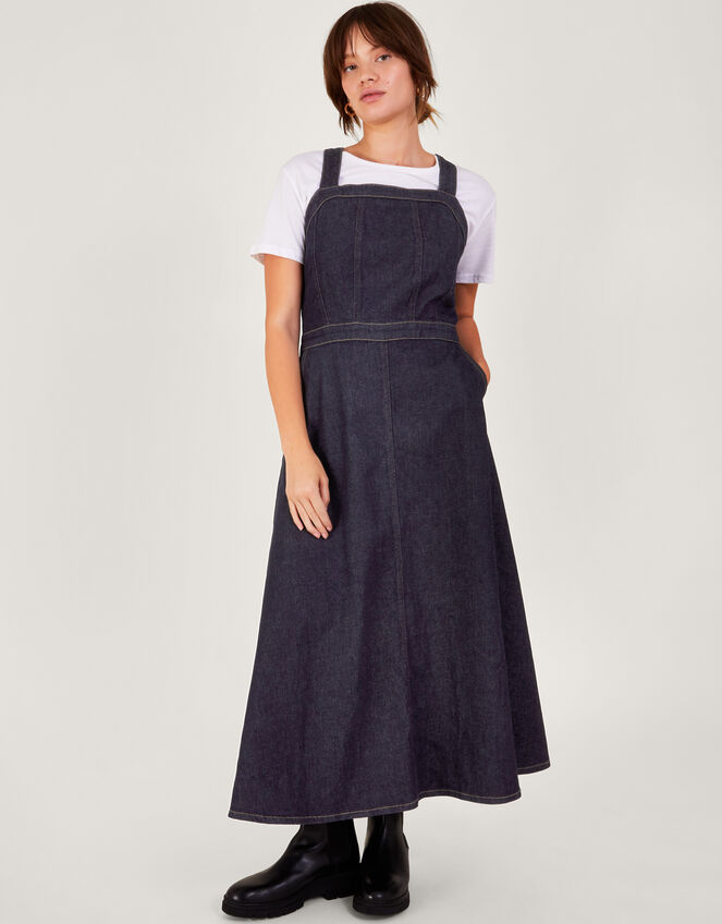Penny Denim Pinafore, Blue (INDIGO), large