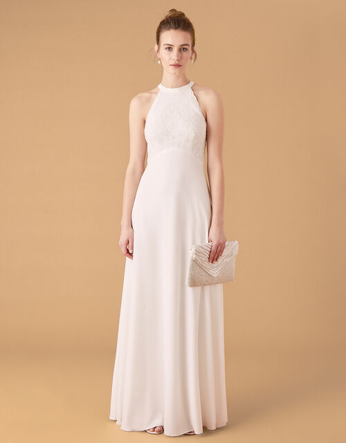 Monsoon – Madison Embroidered Halter Bridal Dress Ivory Robes de mariée modernes MONSOON