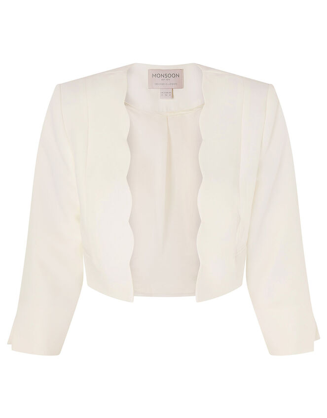 Samantha Scallop Trim Jacket, Ivory (IVORY), large