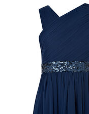 Abigail One-Shoulder Sequin Prom Dress, Blue (NAVY), large