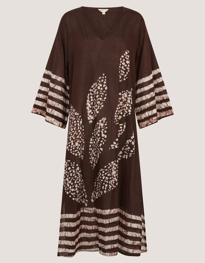 Aurora Printed Midi Beach Dress, Brown (BROWN), large