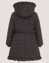 Harriett Heart Quilted Coat, Black (BLACK), large