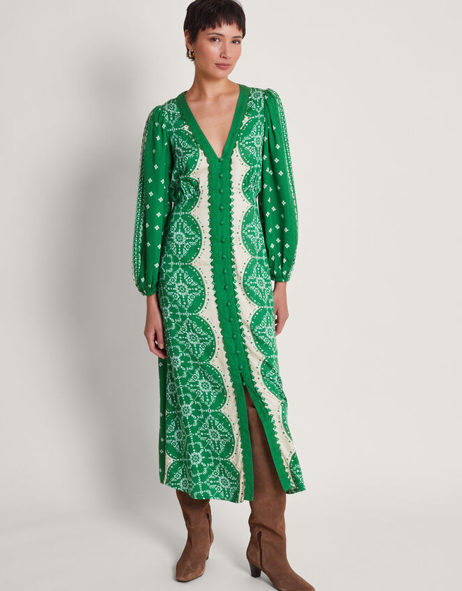 Tamsyn Print Tea Dress, Green (GREEN), large