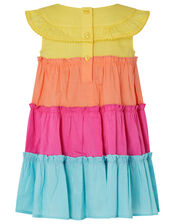 Baby Colourblock Tiered Dress in Organic Cotton, Multi (MULTI), large