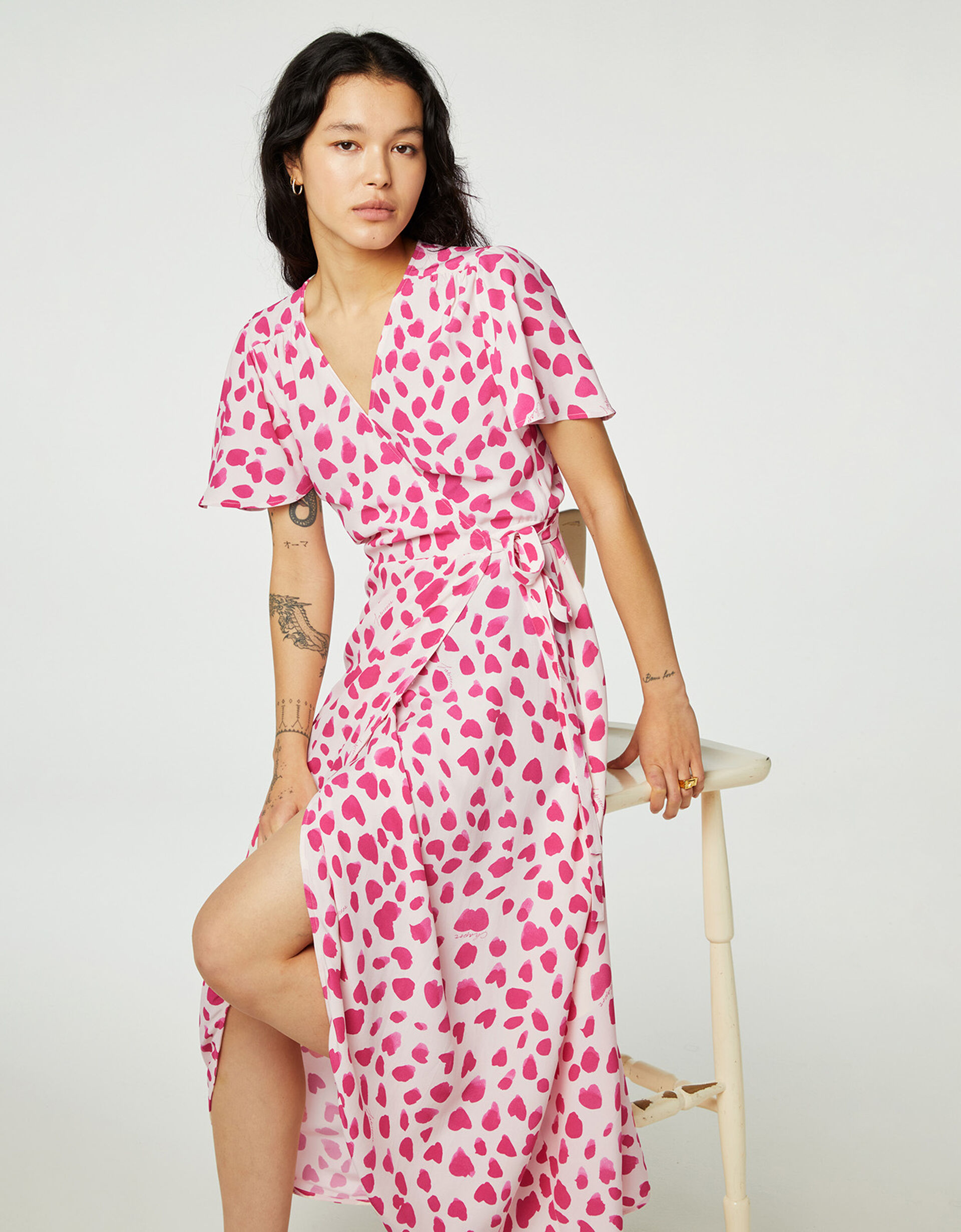 Fabienne Chapot Print Wrap Dress Pink