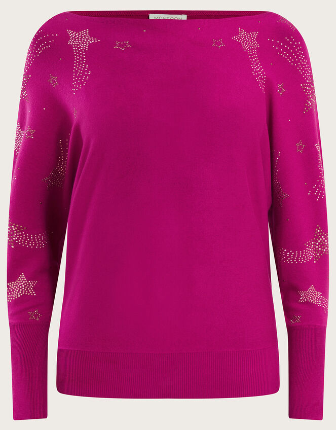 Shooting Star Gem Jumper with LENZING™ ECOVERO™, Pink (MAGENTA), large