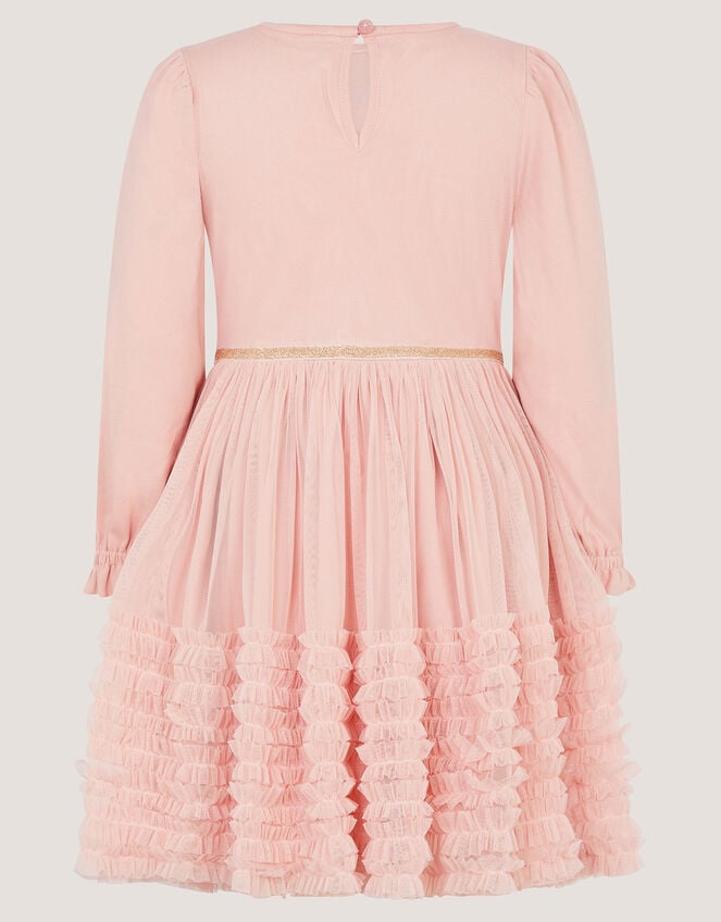 Sequin Floral Ruffle Disco Dress, Pink (PINK), large