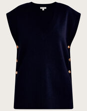 Billie Button Side Tabard, Blue (NAVY), large
