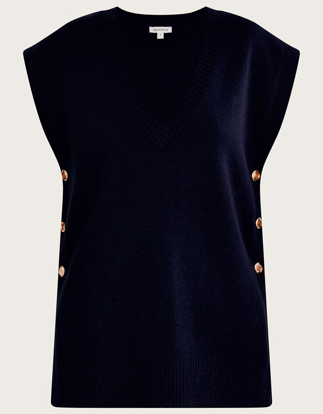 Billie Button Side Tabard, Blue (NAVY), large