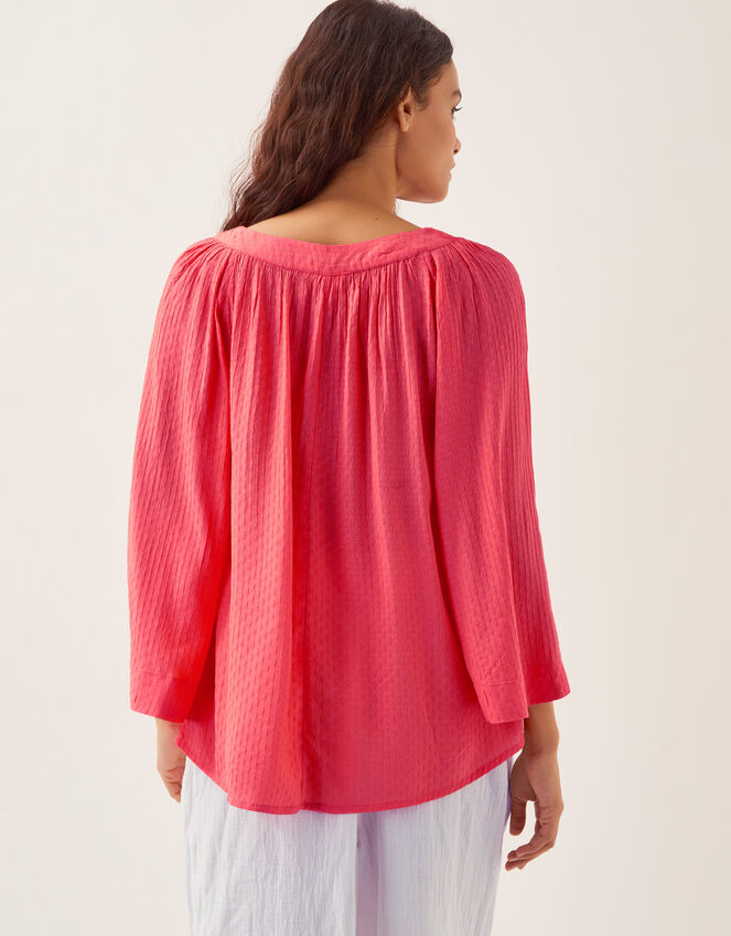 Chloe Relaxed Crinkle Blouse, Orange (CORAL), large