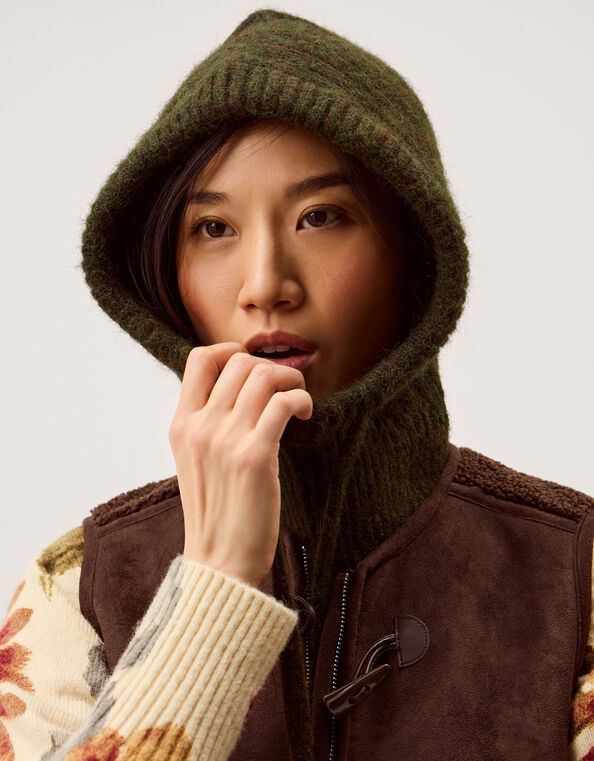 Darla Knitted Bonnet, Green (KHAKI), large