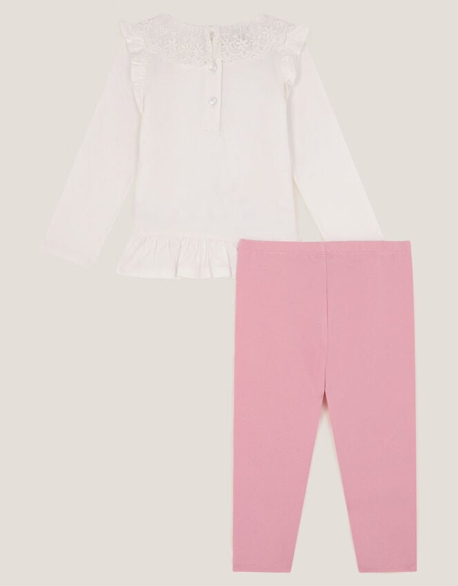 Baby Floral Heart Top & Leggings Set, Ivory (IVORY), large