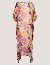 Carmen Frill Floral Maxi Kaftan, , large