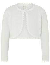 Baby Niamh Sparkle Knit Cardigan, Ivory (IVORY), large