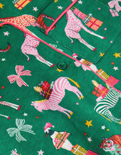 Christmas Animal Print Long Pyjamas Set, Green (GREEN), large
