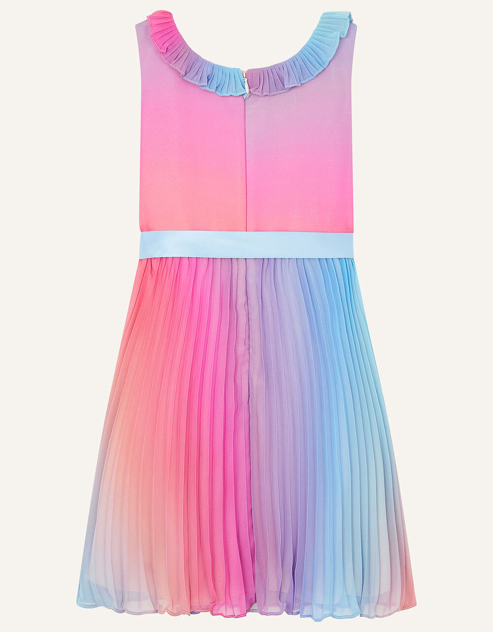 Rainbow Ombre Pleated Dress Multi Girls' Dresses Monsoon UK.