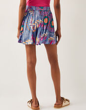 Monika High-Waisted Floral Print Shorts, Blue (BLUE), large