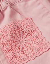 Crochet Pocket High-Waist Trousers, Pink (PINK), large