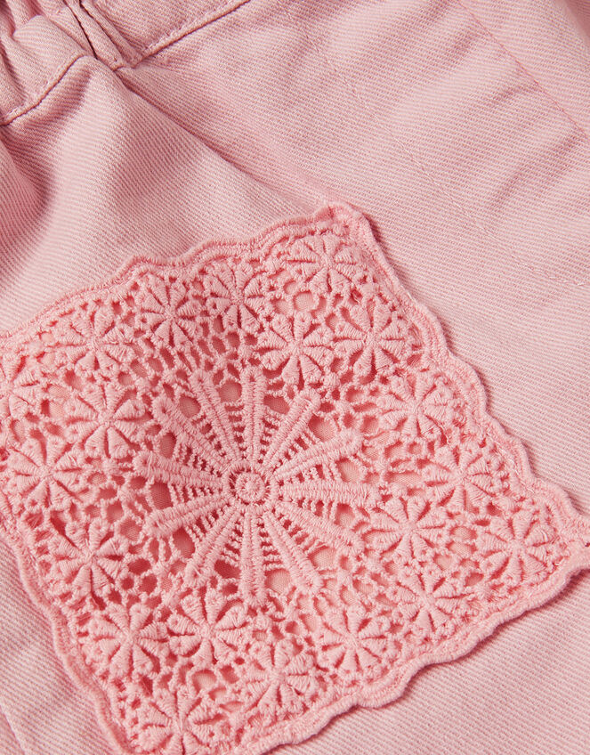 Crochet Pocket High-Waist Trousers, Pink (PINK), large