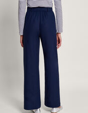 Mabel Regular Length Linen Trousers , Blue (NAVY), large