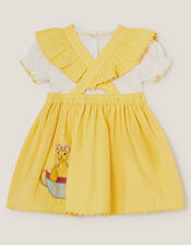Baby Duck Pinafore Dress, Yellow (YELLOW), large