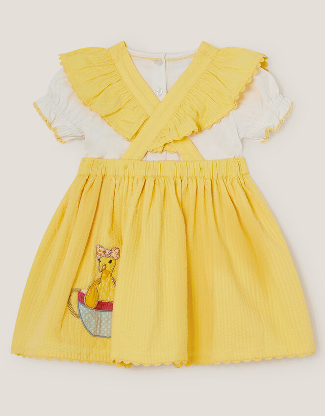 Baby Duck Pinafore Dress, Yellow (YELLOW), large