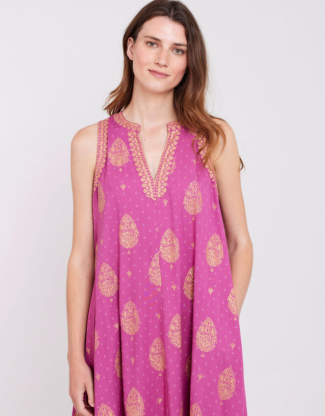 East Silvie Foil Print Dress, Pink (PINK), large