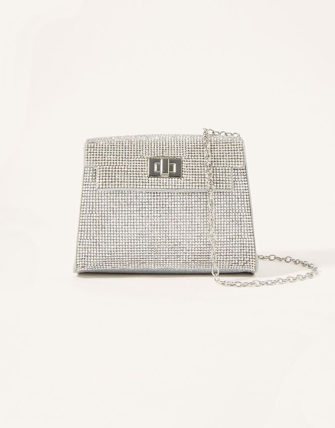 Dazzle Diamante Clasp Bag, , large