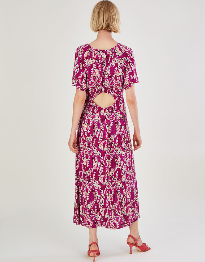 Strappy Feather Jersey Maxi Dress, Pink (PINK), large