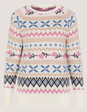 Fee Fair Isle Jumper, Ivory (IVORY), large